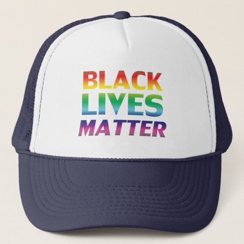 Black lives matter pride rainbow colors _ hat