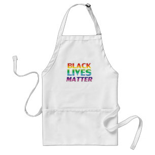 Black Lives Matter rainbow modern typography lgbt Adult Apron