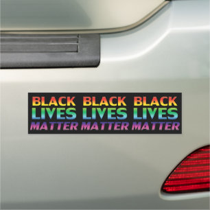 Black Lives Matter rainbow typography lgbt black Car Magnet