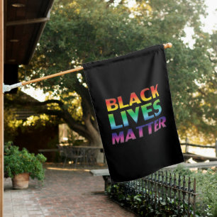 Black Lives Matter rainbow typography lgbt black House Flag