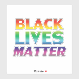 Black Lives Matter rainbow typography lgbt pride Sticker