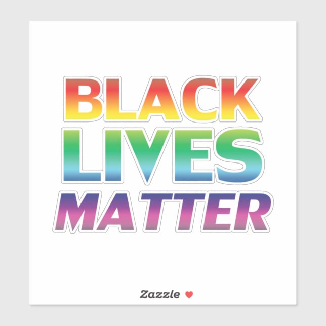 Black Lives Matter rainbow typography lgbt pride Sticker (Sheet)