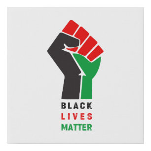 Black Lives Matter raised fist symbol African Amer Faux Canvas Print