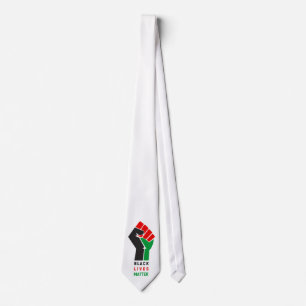Black Lives Matter raised fist symbol African Amer Neck Tie