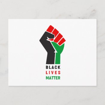 Black Lives Matter Raised Fist Symbol African Amer Postcard by tony4urban at Zazzle