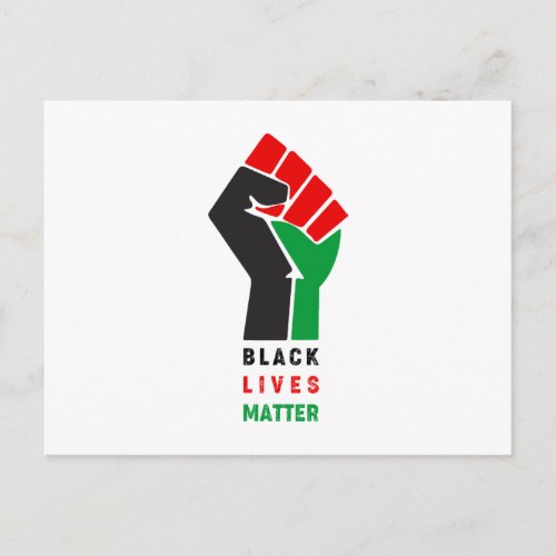 Black Lives Matter raised fist symbol African Amer Postcard