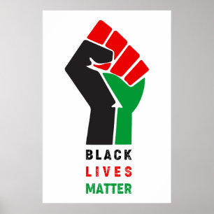 Black Lives Matter raised fist symbol African Amer Poster