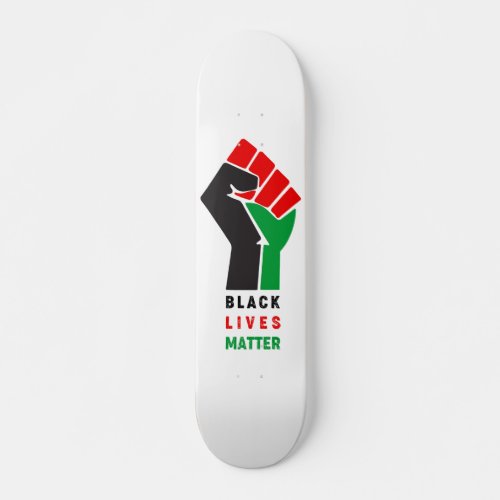 Black Lives Matter raised fist symbol African Amer Skateboard