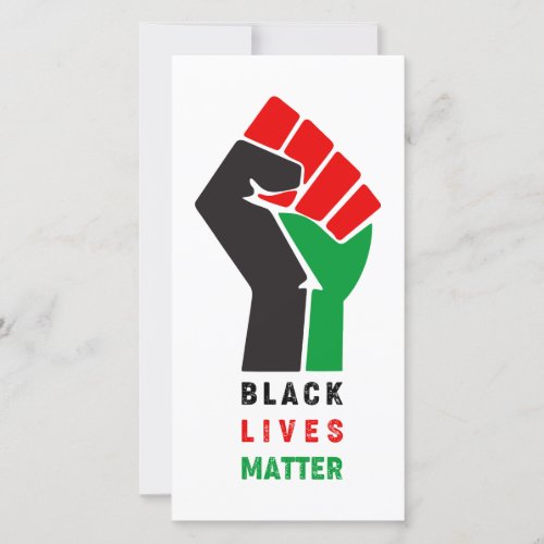 Black Lives Matter raised fist symbol African Amer Thank You Card