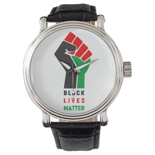 Black Lives Matter raised fist symbol African Amer Watch