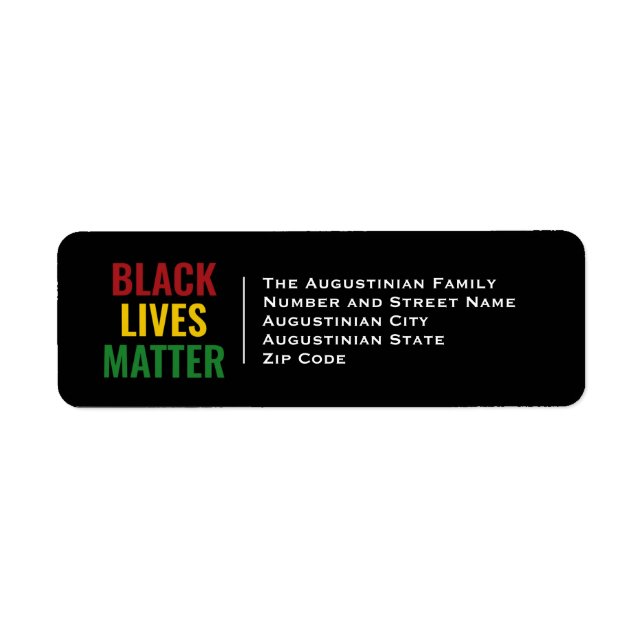 BLACK LIVES MATTER | Return Address Label (Front)