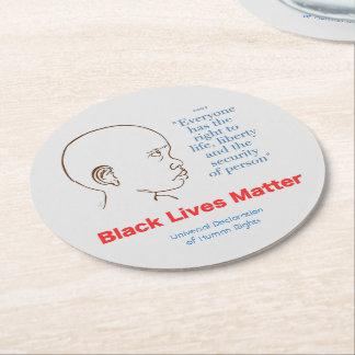 Black Lives Matter Round Paper Coaster