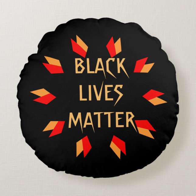 Black Lives Matter Round Pillow (Front)