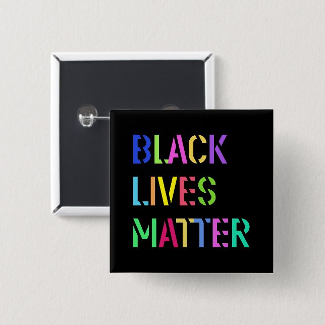 Black Lives Matter Stencil 01 Editable Color Button (Front & Back)