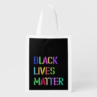 Black Lives Matter Stencil 01 Editable Color Grocery Bag