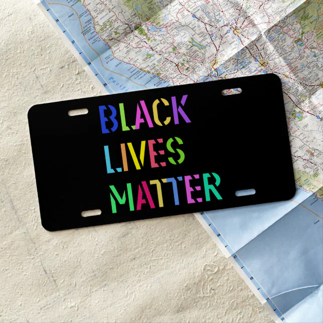 Black Lives Matter Stencil 01 Editable License Plate | Zazzle