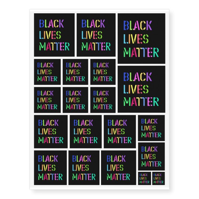 Black Lives Matter Stencil 01 Editable Temporary Tattoos (Front)