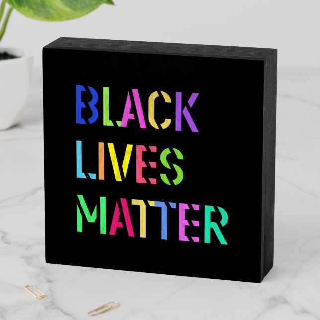 Black Lives Matter Stencil 01 Editable Wooden Box Sign (In Situ Horizontal)