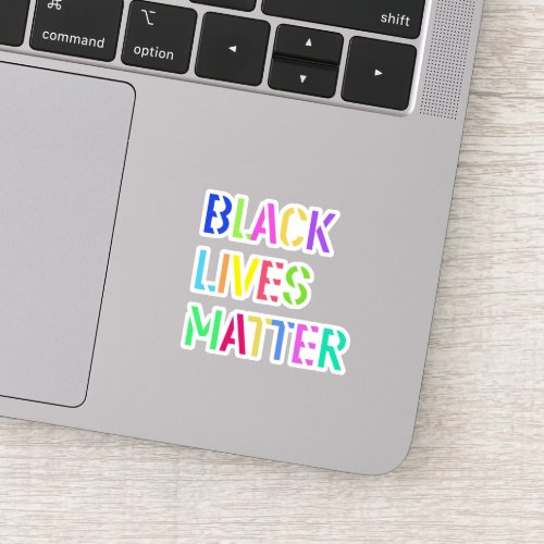 Black Lives Matter Stencil 01 Empowering Colorful  Sticker