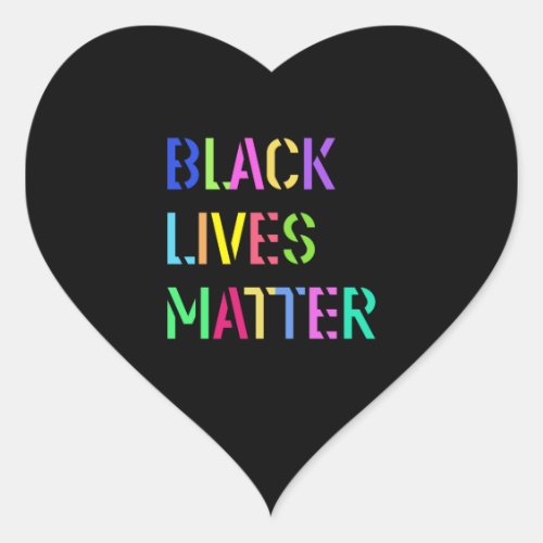 Black Lives Matter Stencil 01 Multi Style Editable Heart Sticker