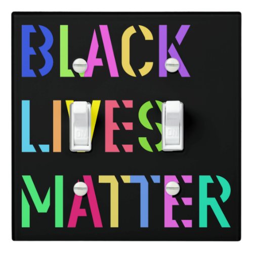 Black Lives Matter Stencil 01 Rise Up Colorful Light Switch Cover