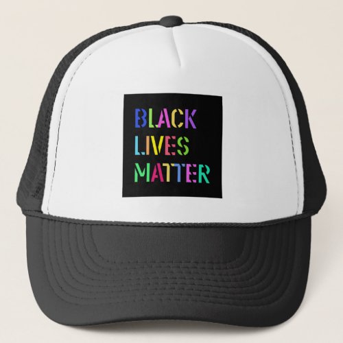 Black Lives Matter Stencil 01 Rise Up Together Trucker Hat