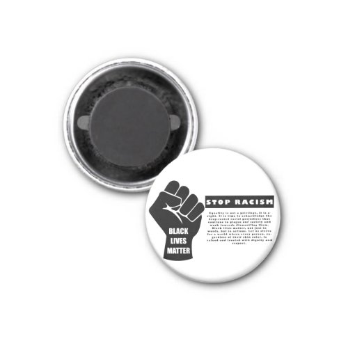 Black Lives Matter Stop Racism Classic White Magnet