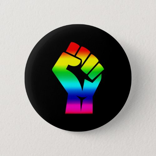 Black Lives Matter Symbol Antiracism LGBTQ Rainbow Button