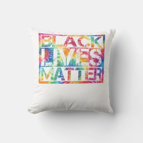 Black Lives Matter Tie Dye Cool Retro Design for B Throw Pillow