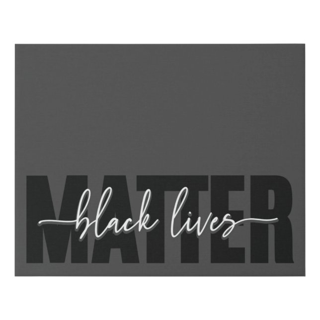 Black Lives Matter Typography Faux Canvas Print (Front)