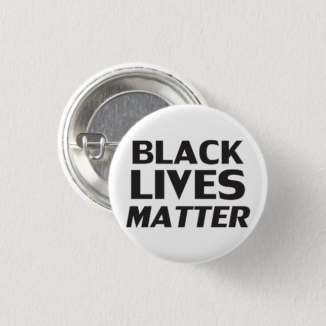Black Lives Matter white black modern typography Button (Front & Back)