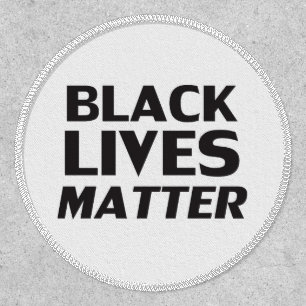 Black Lives Matter white black modern typography Patch