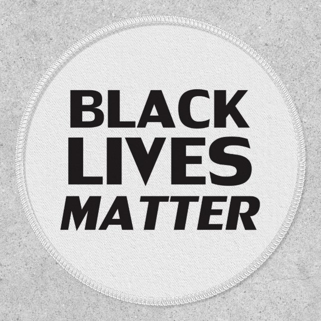 Black Lives Matter white black modern typography Patch (Front)