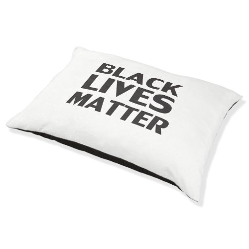 Black Lives Matter white black modern typography Pet Bed