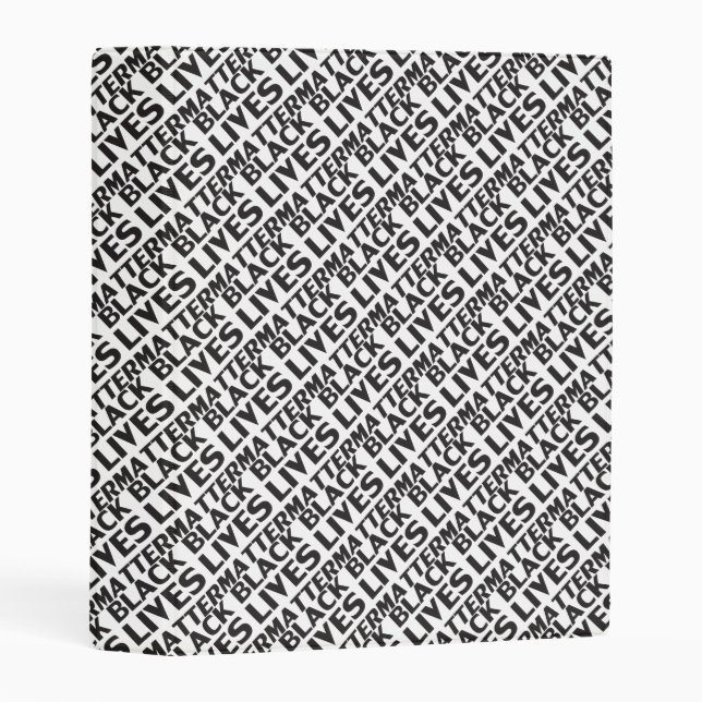 Black Lives Matter white black typography pattern Mini Binder (Front/Spine)