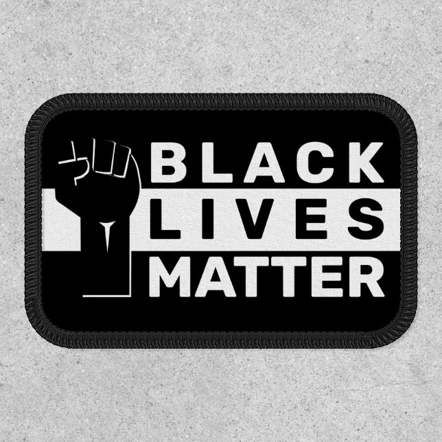 Black Lives Matter With Fist Black & White Patch (Front)