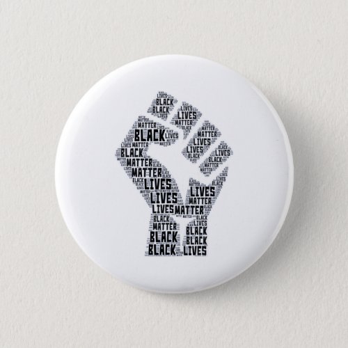 Black Lives Matter with Fist Raised in Solidarity Button