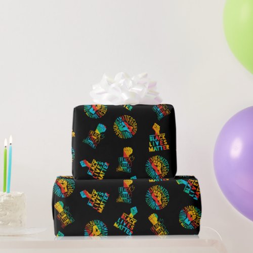 black lives matter x lgbt pride flag equality 2020 wrapping paper