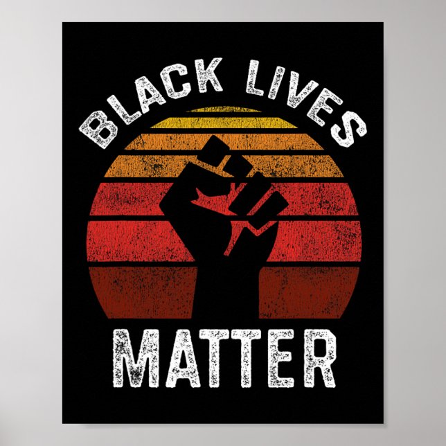 Black Lives Problem Blm Retro Men Women Kids  Poster (Front)