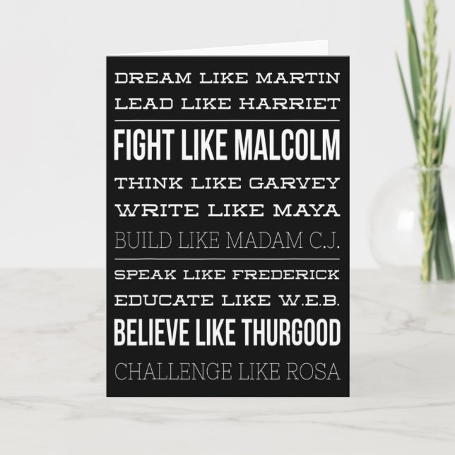 Black Lives Problem History Month Africa  Card (Front)