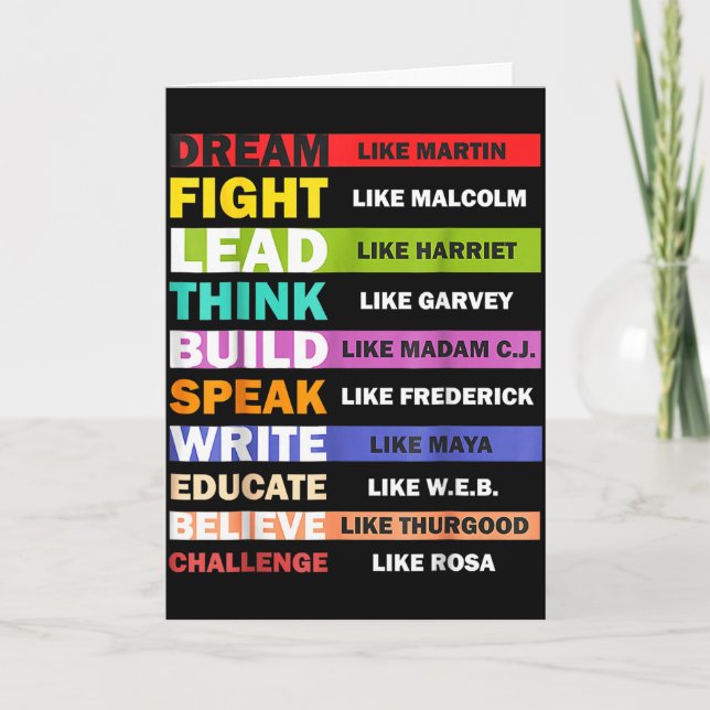 Black Lives S Black Leaders Black History Month  Card (Front)