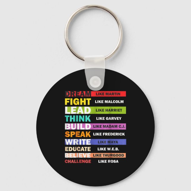 Black Lives S Black Leaders Black History Month  Keychain (Front)