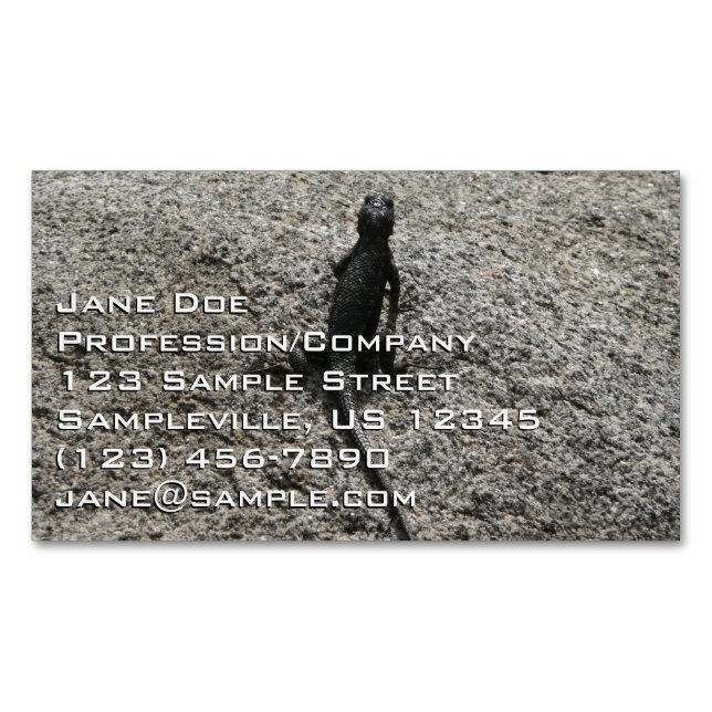Black Lizard Business Card Magnet (Front)
