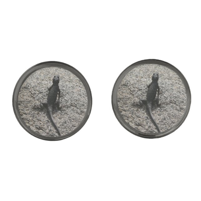 Black Lizard Cufflinks (Front)