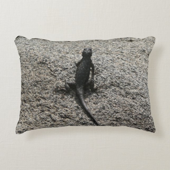 Black Lizard Decorative Pillow (Front)