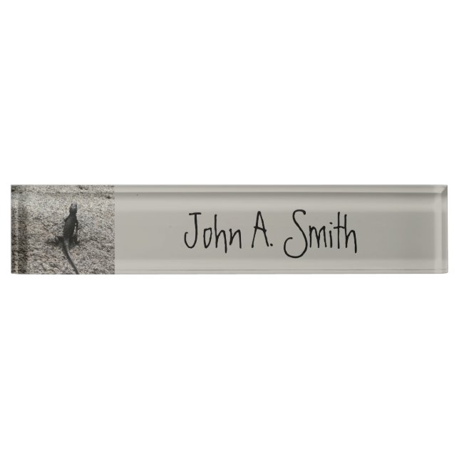 Black Lizard Desk Name Plate (Front)