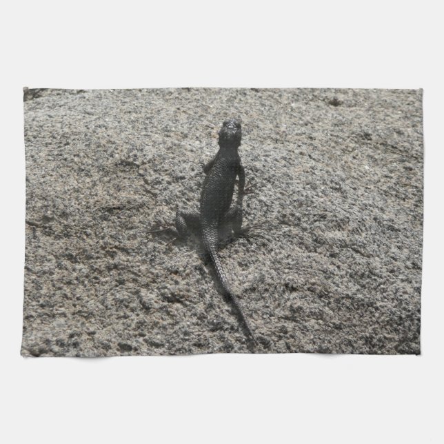 Black Lizard Kitchen Towel (Horizontal)