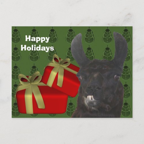 Black Llama Farm Animal Christmas Holiday