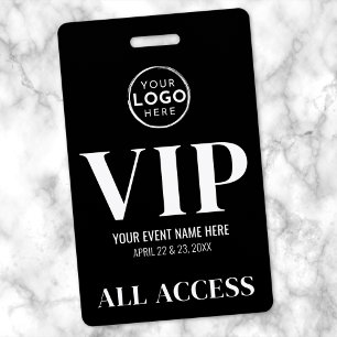Black Logo All Access Pass Event VIP Badge