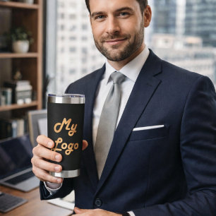 Black logo business corporate insulated tumbler